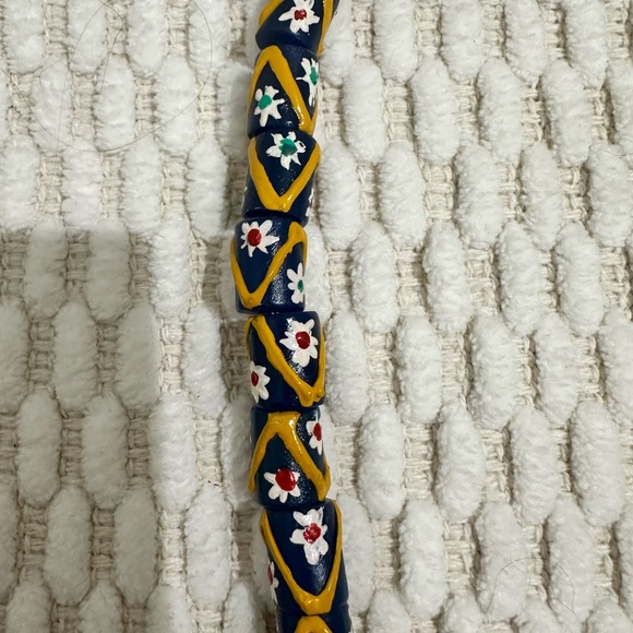 Limited Edition Tory Burch Mixed Media Long Blue Beaded Necklace - Picture 4 of 6